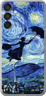 Силиконовый чехол С изображением Мэри Поппинс «Звездная ночь» для Samsung Galaxy F15 - 6487u-3756 изображение 
