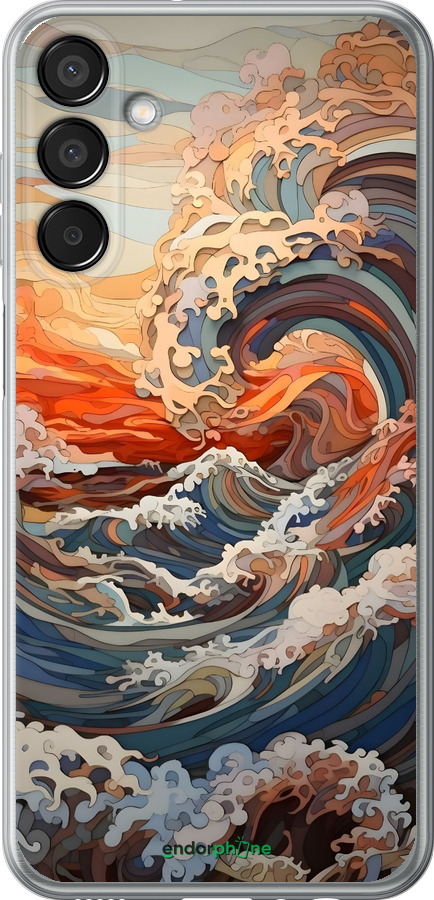 Силиконовый чехол Арт волны для Samsung Galaxy F15 - 6324u-3756 изображение 