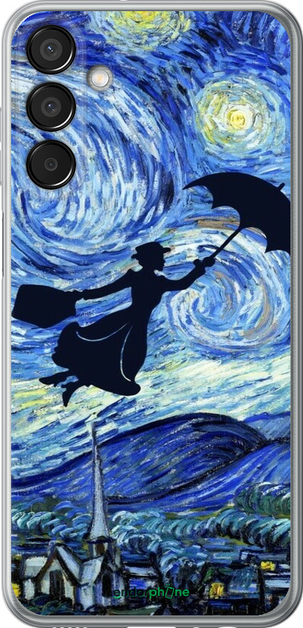 Силиконовый чехол С изображением Мэри Поппинс «Звездная ночь» для Samsung Galaxy F15 - 6487u-3756 изображение 