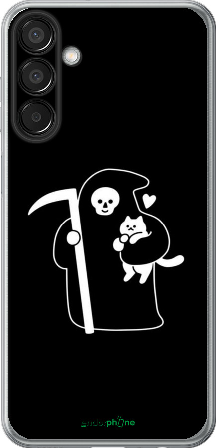 Силиконовый чехол Минималистичный арт: смерть и кошка для Samsung Galaxy M15 - 6529u-3684 изображение 