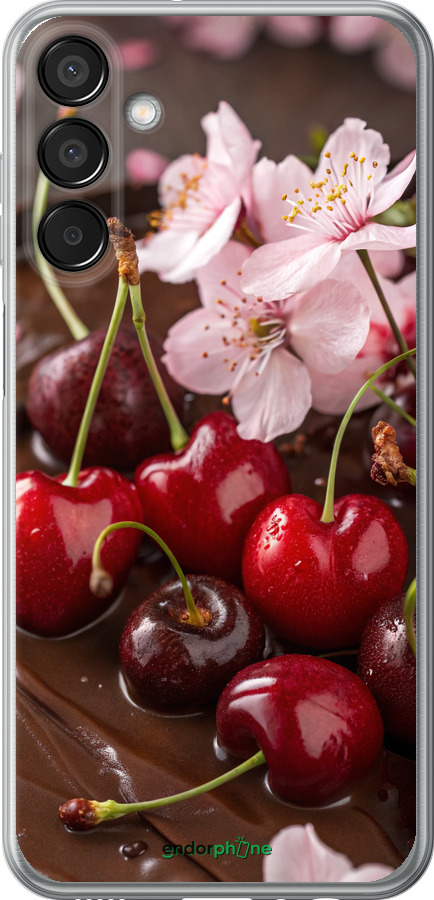 Силіконовий чехол Вишня у шоколаді для Samsung Galaxy F15 - 6698u-3756 изображение 
