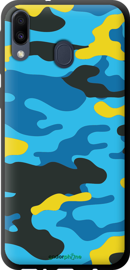 TPU чехол Желто-голубой камуфляж для Samsung Galaxy M20 - 1084b-1660 изображение 