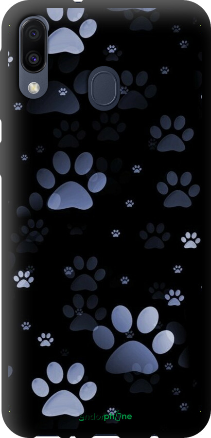 TPU чехол З синіми відбитками лап для Samsung Galaxy M20 - 6441b-1660 изображение 