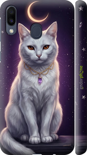 3D пластиковий матовий чехол Mystic White Cat Gothic Dark Purple Gold для Samsung Galaxy M20 - 6805m-1660 изображение 