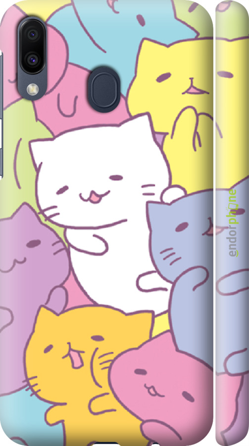 

3D пластиковий матовий чохол "Кошенята " для Samsung Galaxy M20, Білий