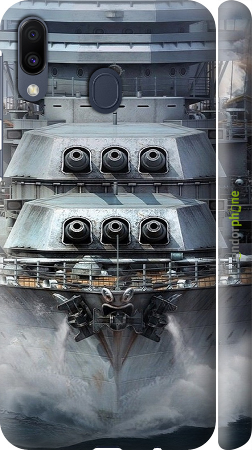 3D пластиковый матовый чехол Линкор, world of tanks, wargaming, военный корабль для Samsung Galaxy M20 - 6453m-1660 изображение 