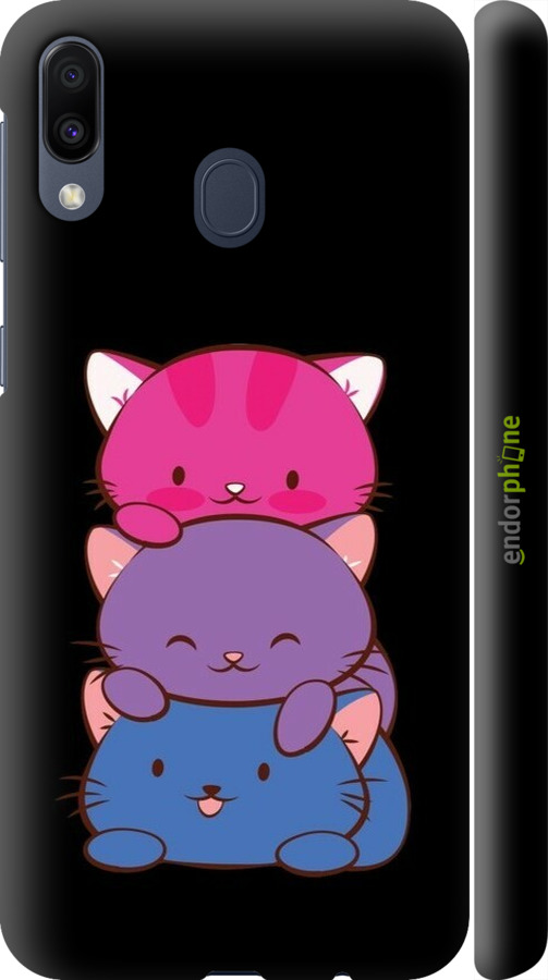 3D пластиковий матовий чехол Милі котятка для Samsung Galaxy M20 - 6518m-1660 изображение 