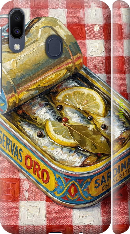 3D пластиковый матовый чехол Vintage Sardine Tin Phone для Samsung Galaxy M20 - 6772m-1660 изображение 