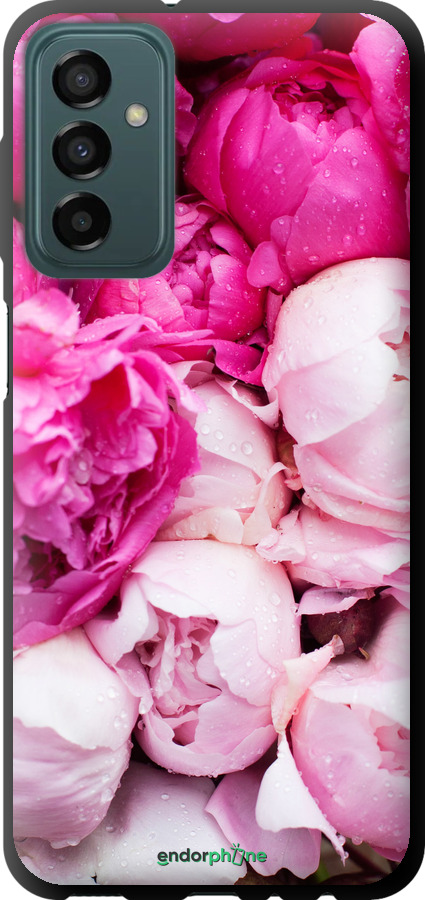 

TPU schwarz Hülle Rosa Pfingstrosen" für Samsung Galaxy M23 M236B"