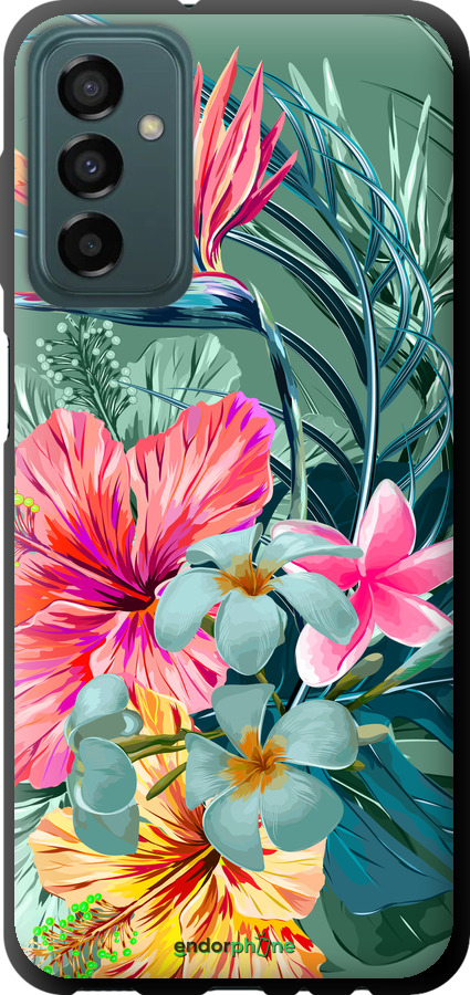 TPU zwart чехол Tropische bloemen v1 для Samsung Galaxy M23 M236B - 4667b-2632 изображение 