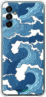 Силикон с усиленными углами чехол Абстрактный рисунок морских волн для Samsung Galaxy M13 M135 - 6538sp-2765 изображение 