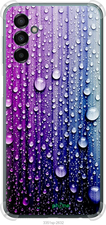 

Силіконовий протиударний с посиленими кутами чохол "Краплини води" для Samsung Galaxy M23 M236B, Синій