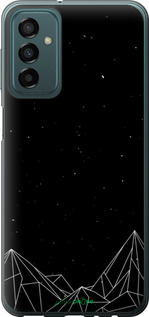 Силиконовый чехол Черно белые абстрактные горы для Samsung Galaxy M13 M135 - 6437u-2765 изображение 
