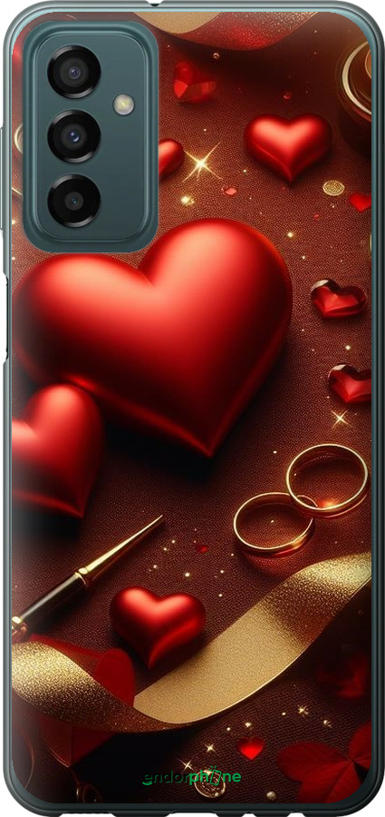 Силиконовый чехол Сердечки v3 для Samsung Galaxy M23 M236B - 5833u-2632 изображение 