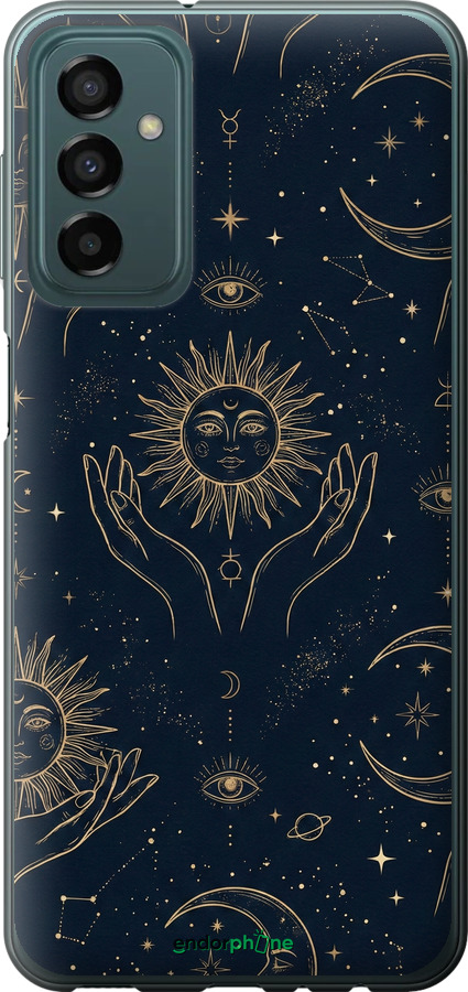 Силіконовий чехол Celestial Harmony: Sun & Moon Gold Mystic Pattern для Samsung Galaxy M13 M135 - 6778u-2765 изображение 