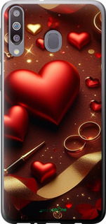 2D пластиковый чехол Сердечки v3 для Samsung Galaxy M30 - 5833t-1682 изображение 