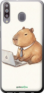 Силиконовый чехол Funny Capybara CEO Working для Samsung Galaxy M30 - 6777u-1682 изображение 