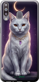 2D пластиковый чехол Mystic White Cat Gothic Dark Purple Gold для Samsung Galaxy A40s A3050 - 6805t-2058 изображение 