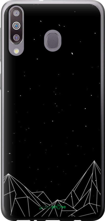2D пластиковий чехол Чорно білі абстрактні гори для Samsung Galaxy A40s A3050 - 6437t-2058 изображение 
