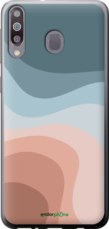 2D пластиковый чехол С синими и розовыми волнами в стиле ретро для Samsung Galaxy A40s A3050 - 6532t-2058 изображение 