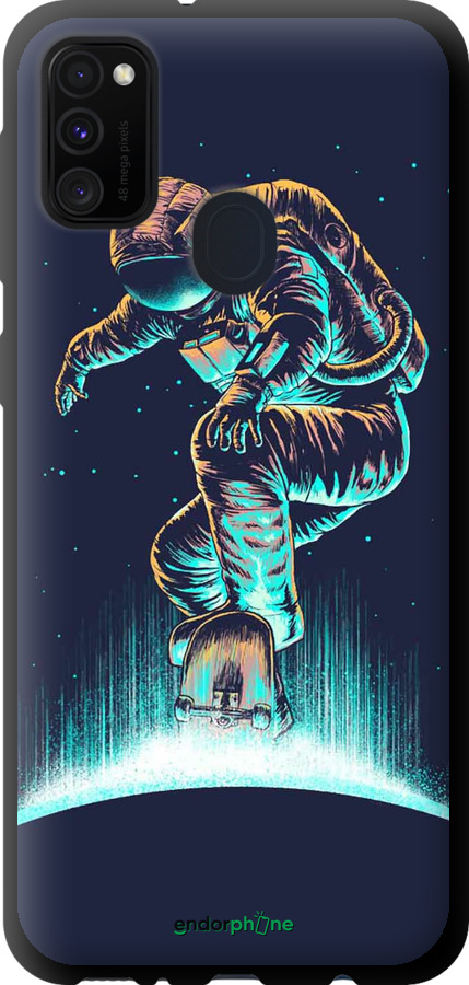 TPU чехол Космонавт на скейтборде для Samsung Galaxy M21 M215F - 4145b-2016 изображение 