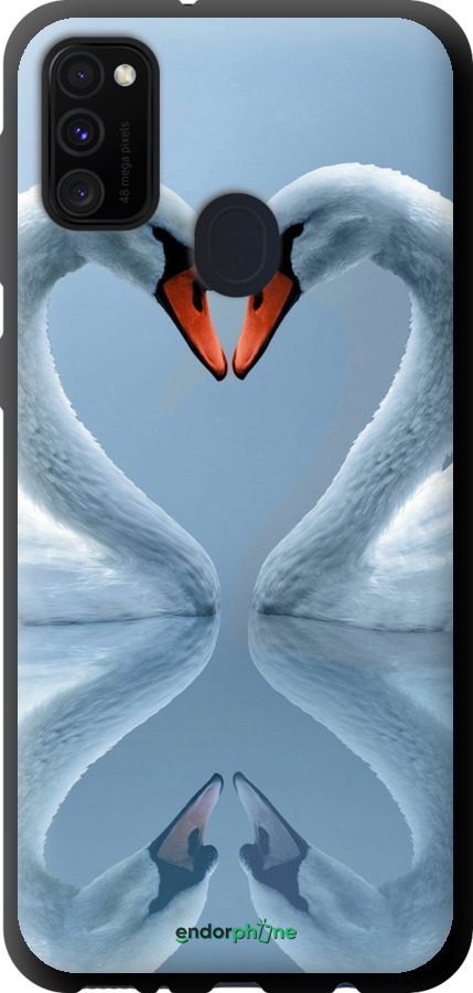 TPU чехол Лебеди для Samsung Galaxy M21 M215F - 6007b-2016 изображение 