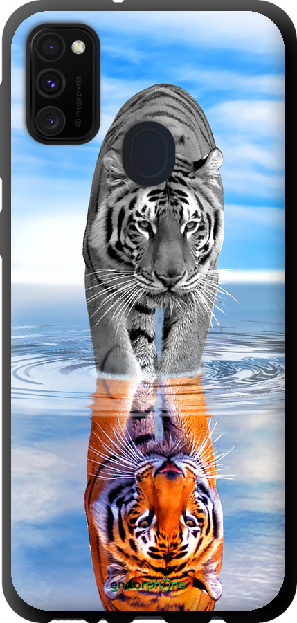 TPU чехол Тигр для Samsung Galaxy M21 M215F - 6016b-2016 изображение 