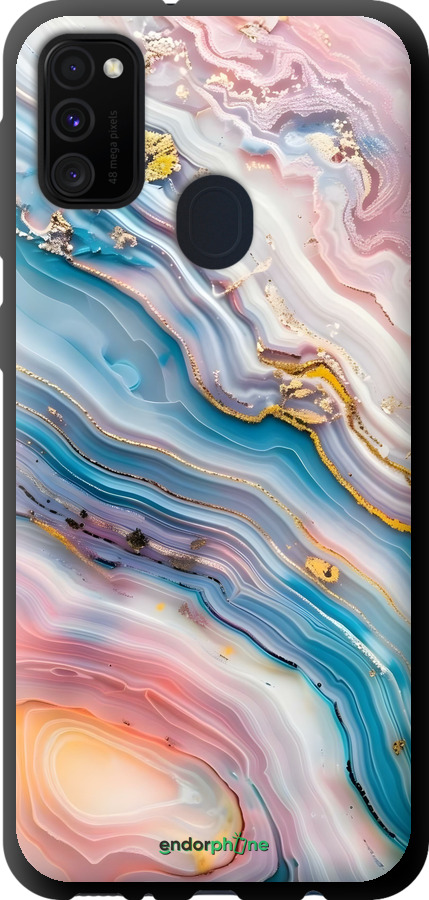 TPU чехол Мрамор красивый для Samsung Galaxy M21 M215F - 6376b-2016 изображение 