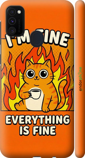 3D пластиковый матовый чехол Funny Cat для Samsung Galaxy M30s 2019 - 6786m-1774 изображение 