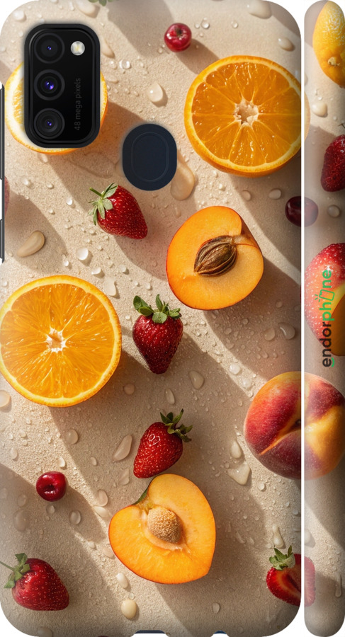 3D пластиковий матовий чехол Фрукти 3 для Samsung Galaxy M21 M215F - 6703m-2016 изображение 