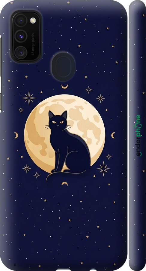 3D пластиковый матовый чехол Cute Cat Celestial/Witchy для Samsung Galaxy M30s 2019 - 6787m-1774 изображение 