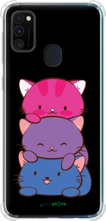 Силикон с усиленными углами чехол Милые кошки для Samsung Galaxy M21 M215F - 6518sp-2016 изображение 