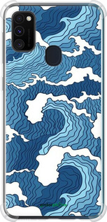 Силикон с усиленными углами чехол Абстрактный рисунок морских волн для Samsung Galaxy M21 M215F - 6538sp-2016 изображение 