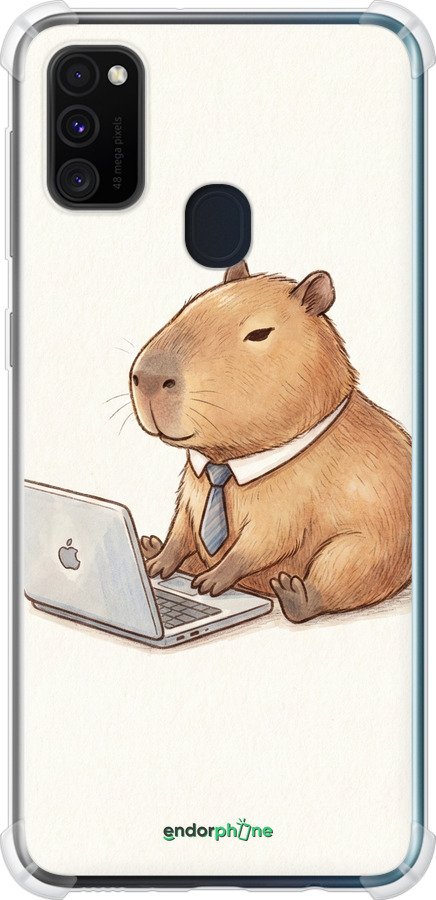 Силикон с усиленными углами чехол Funny Capybara CEO Working для Samsung Galaxy M21 M215F - 6777sp-2016 изображение 