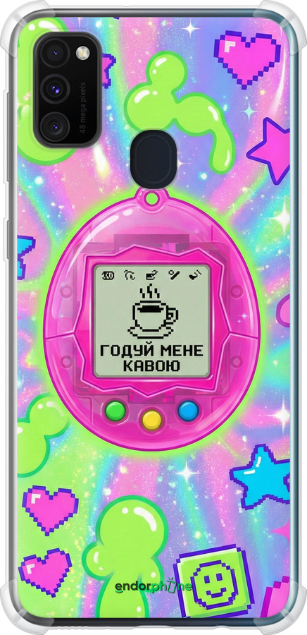 Силикон с усиленными углами чехол Y2K Aesthetic Retro Pet: Годуй мене кавою для Samsung Galaxy M21 M215F - 6784sp-2016 изображение 