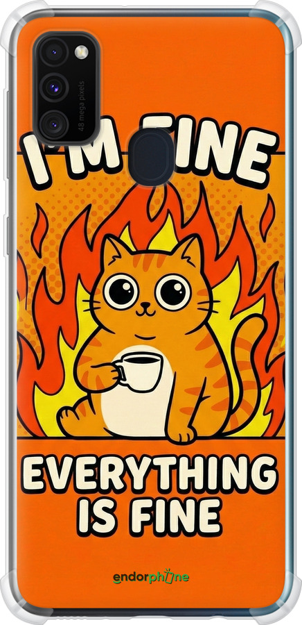 Силикон с усиленными углами чехол Funny Cat для Samsung Galaxy M21 M215F - 6786sp-2016 изображение 