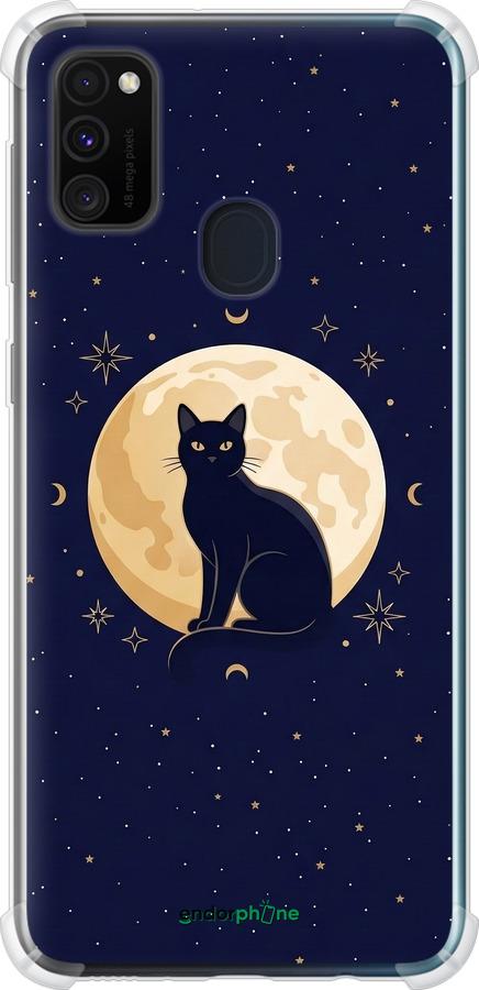 Силикон с усиленными углами чехол Cute Cat Celestial/Witchy для Samsung Galaxy M21 M215F - 6787sp-2016 изображение 