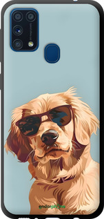 TPU чехол Пес в очках для Samsung Galaxy M31 M315F - 6381b-1907 изображение 