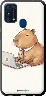 TPU чехол Funny Capybara CEO Working для Samsung Galaxy M31 M315F - 6777b-1907 изображение 