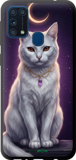 TPU чехол Mystic White Cat Gothic Dark Purple Gold для Samsung Galaxy M31 M315F - 6805b-1907 изображение 