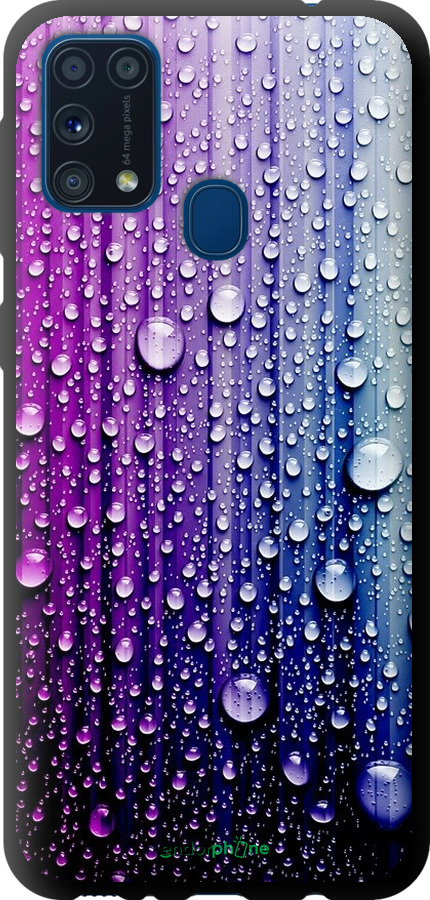 

TPU чорний чохол "Краплини води" для Samsung Galaxy M31 M315F, Синій