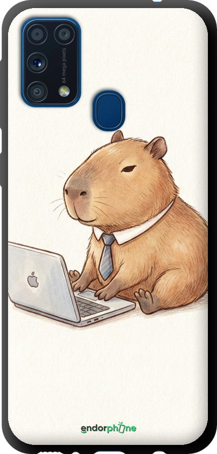 TPU чехол Funny Capybara CEO Working для Samsung Galaxy M31 M315F - 6777b-1907 изображение 