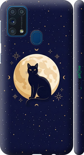 3D пластиковий матовий чехол Cute Cat Celestial/Witchy для Samsung Galaxy M31 M315F - 6787m-1907 изображение 