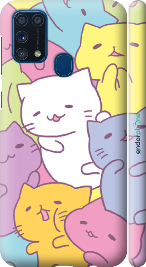 

3D пластиковий матовий чохол "Кошенята " для Samsung Galaxy M31 M315F, Білий