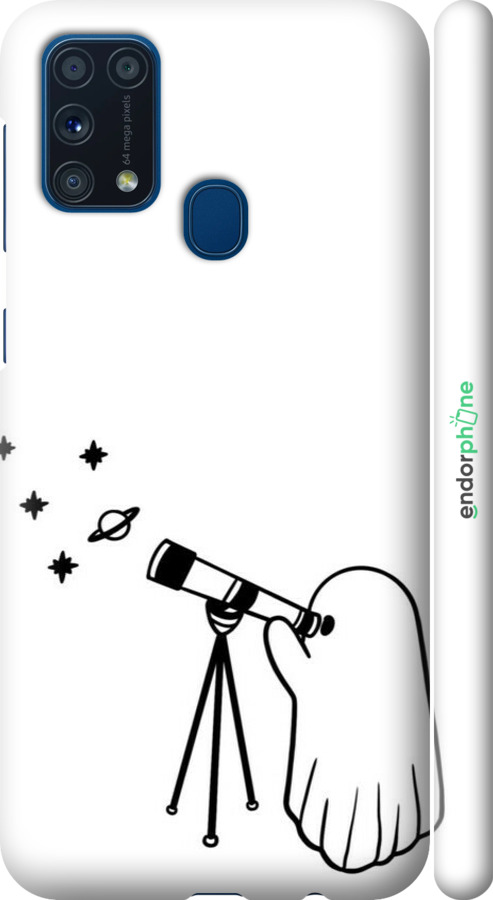 3D пластиковий матовий чехол Привид астроном для Samsung Galaxy M31 M315F - 6444m-1907 изображение 