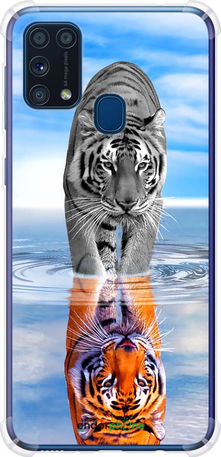 Силикон с усиленными углами чехол Тигр для Samsung Galaxy M31 M315F - 6016sp-1907 изображение 