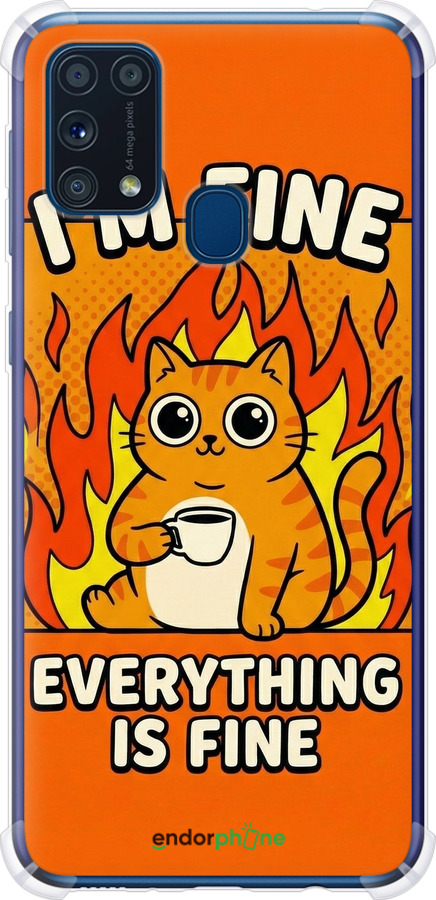 Силикон с усиленными углами чехол Funny Cat для Samsung Galaxy M31 M315F - 6786sp-1907 изображение 