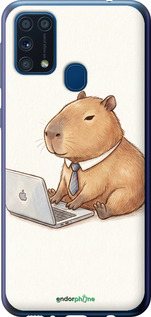 Силиконовый чехол Funny Capybara CEO Working для Samsung Galaxy M31 M315F - 6777u-1907 изображение 