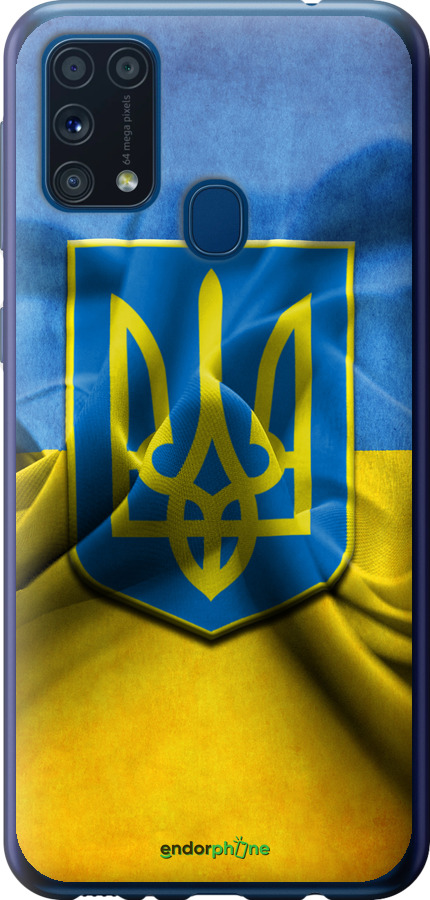 

2D пластиковий чохол "Прапор та герб України" для Samsung Galaxy M31 M315F, Блакитний