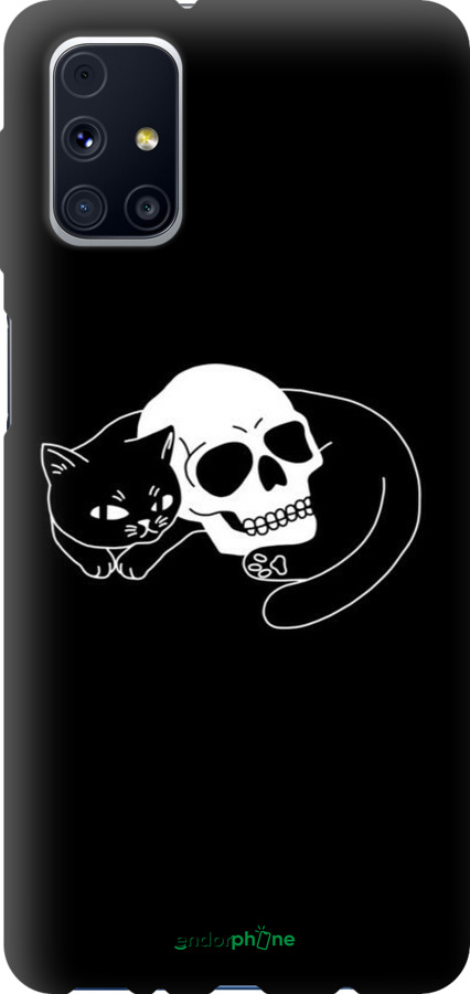 TPU чехол Із зображенням кота та черепа для Samsung Galaxy M31s M317F - 6491b-2055 изображение 